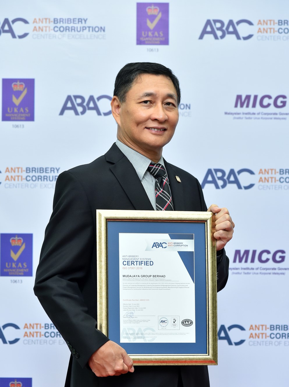 Malaysia’s Mudajaya Group certified for ISO 37001 Anti-Bribery Management System by ABAC Center of Excellence