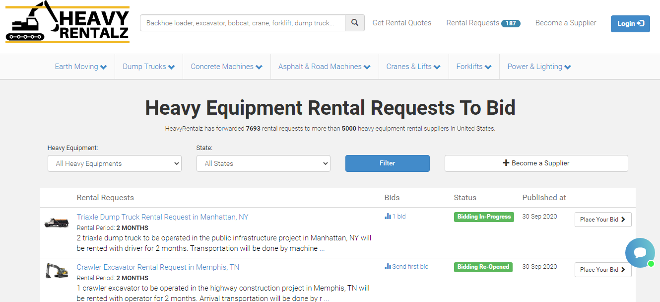 HeavyRentalz Launches Heavy Equipment Rental Marketplace in U.S.