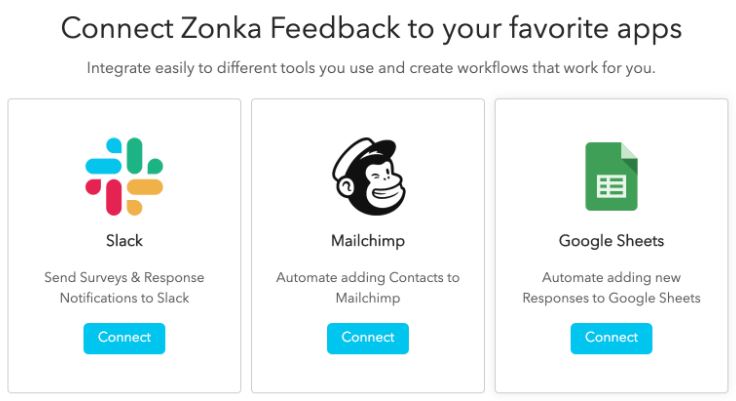 Zonka Feedback rolls out Integrations with Slack, Google Sheets, and Mailchimp