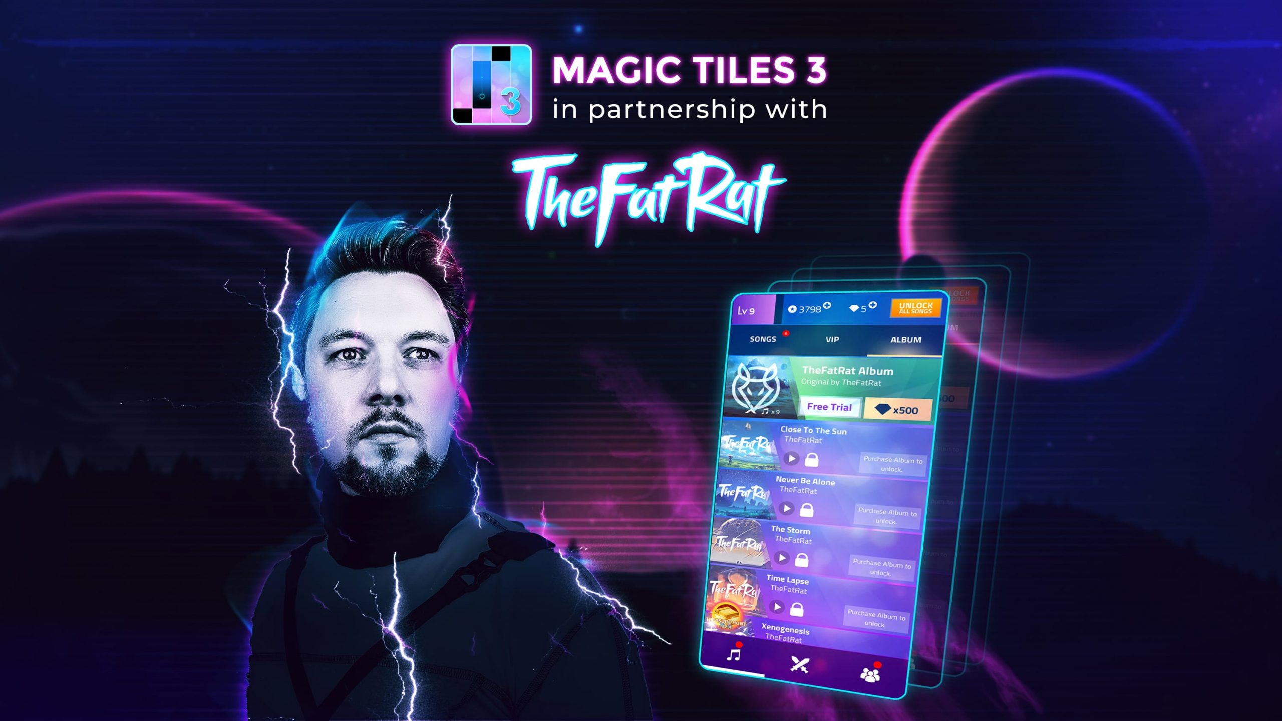 TheFatRat teams up with Amanotes to feature music in Magic Tiles 3 game