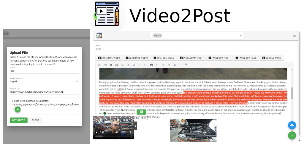 Video2Post! A new app to convert any video or audio resource into a Wordpress post, html, pdf or word document!.