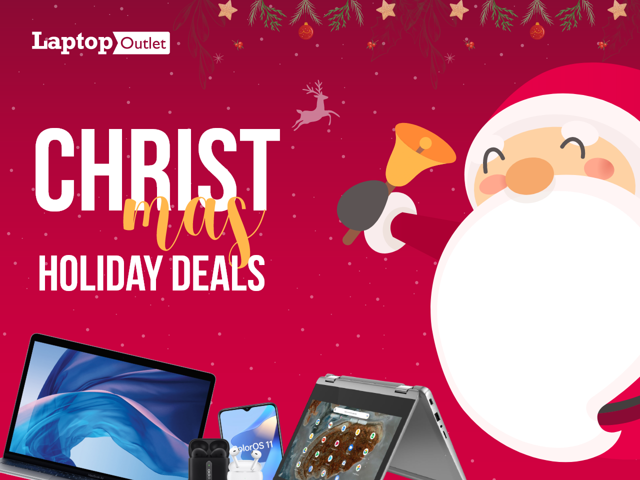 Laptop Outlet announces Christmas Holiday Deals featuring the latest brands including OPPO, ASUS, Medion, Acer and Lenovo