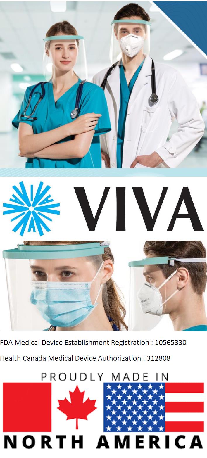 Viva now manufacturing Face Shields and Face Masks in North America