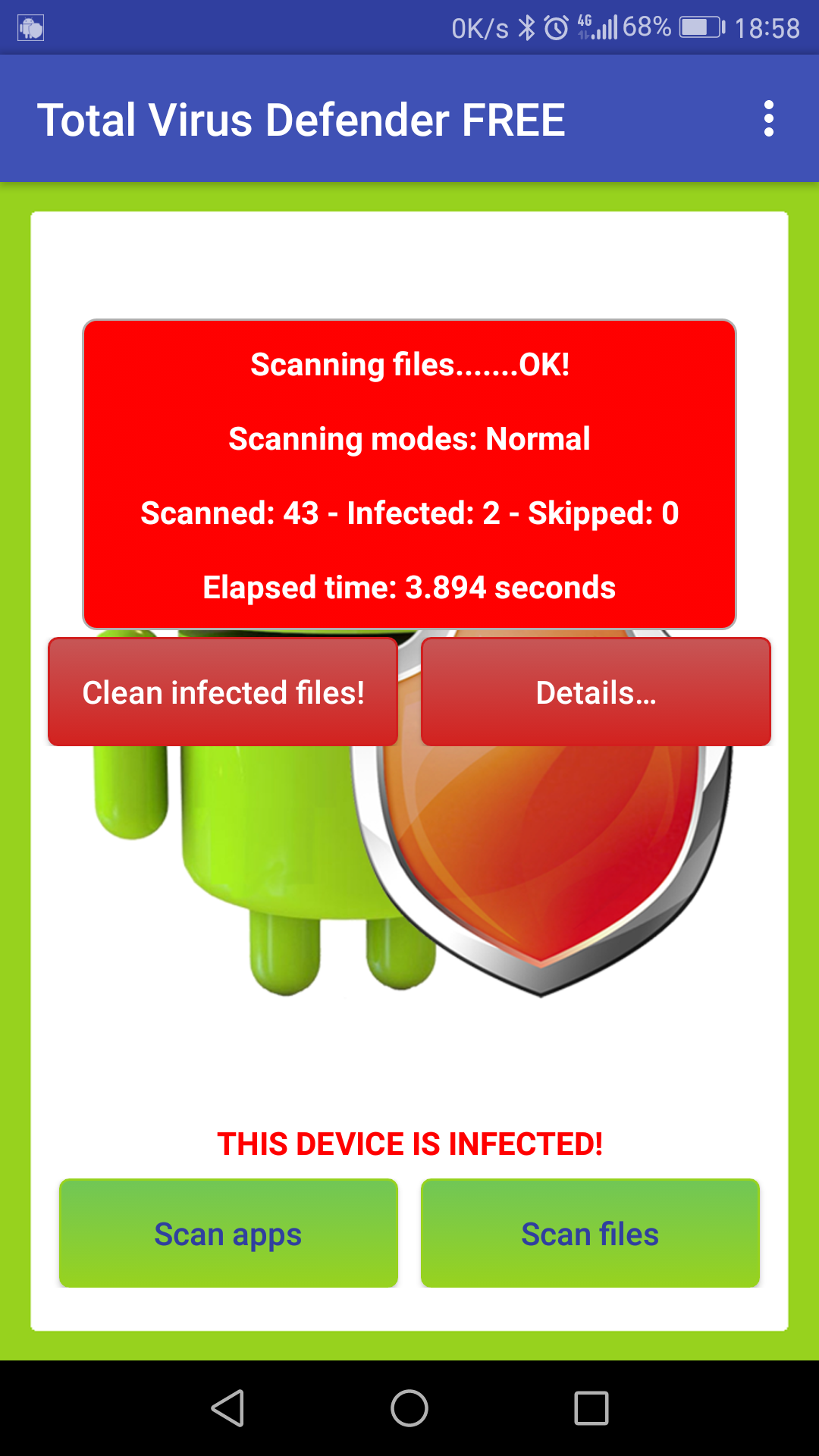 Total Antivirus Defender FREE for Android: new release 2.5.5 is online.
