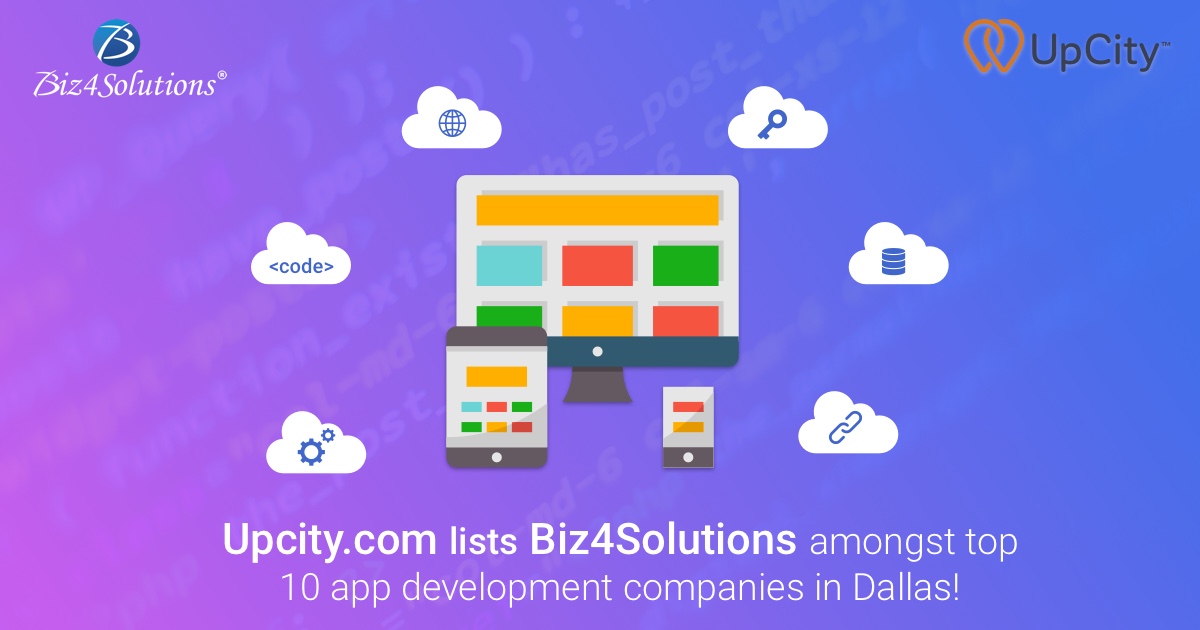 Upcity.com lists Biz4Solutions amongst top 10 app development companies in Dallas!