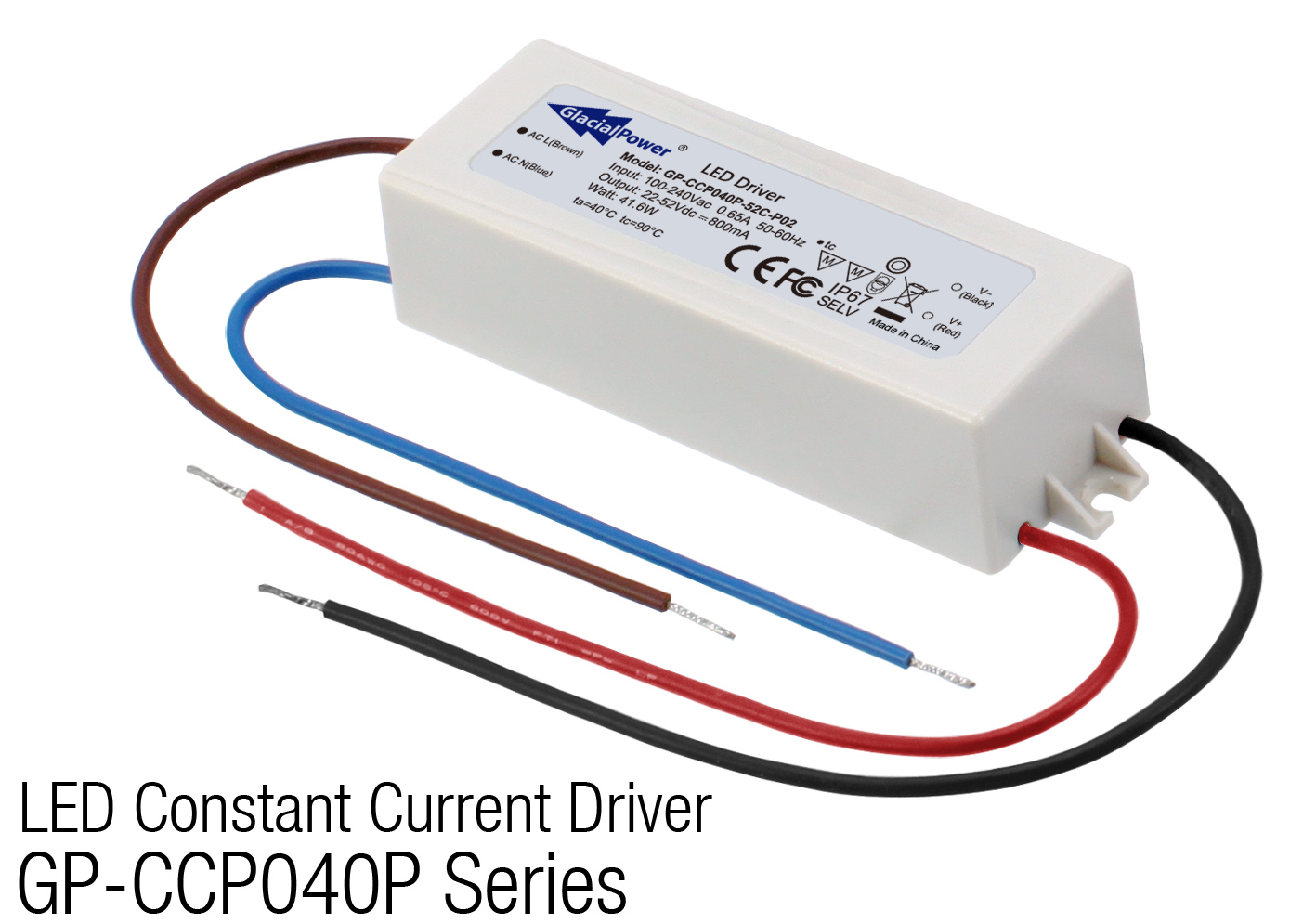GlacialPower Launches GP-CCP040P LED Constant Current Driver Series which focus on the 36V CoB market